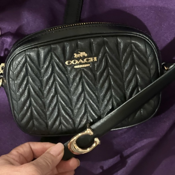 Coach Black Quilted Crossbody Bag - Picture 1 of 6
